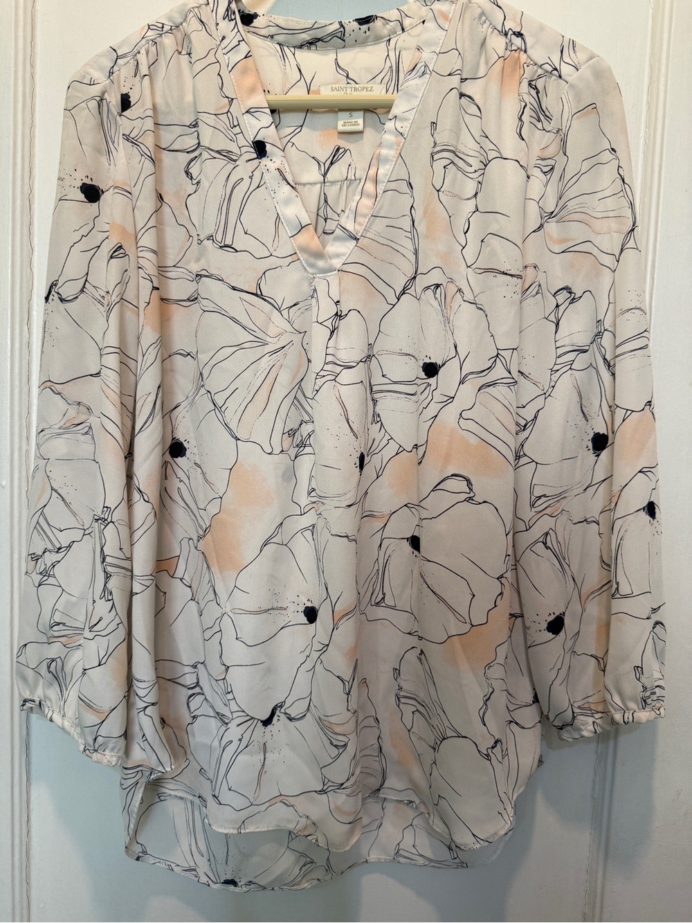 Floral Watercolor V - Neck Blouse